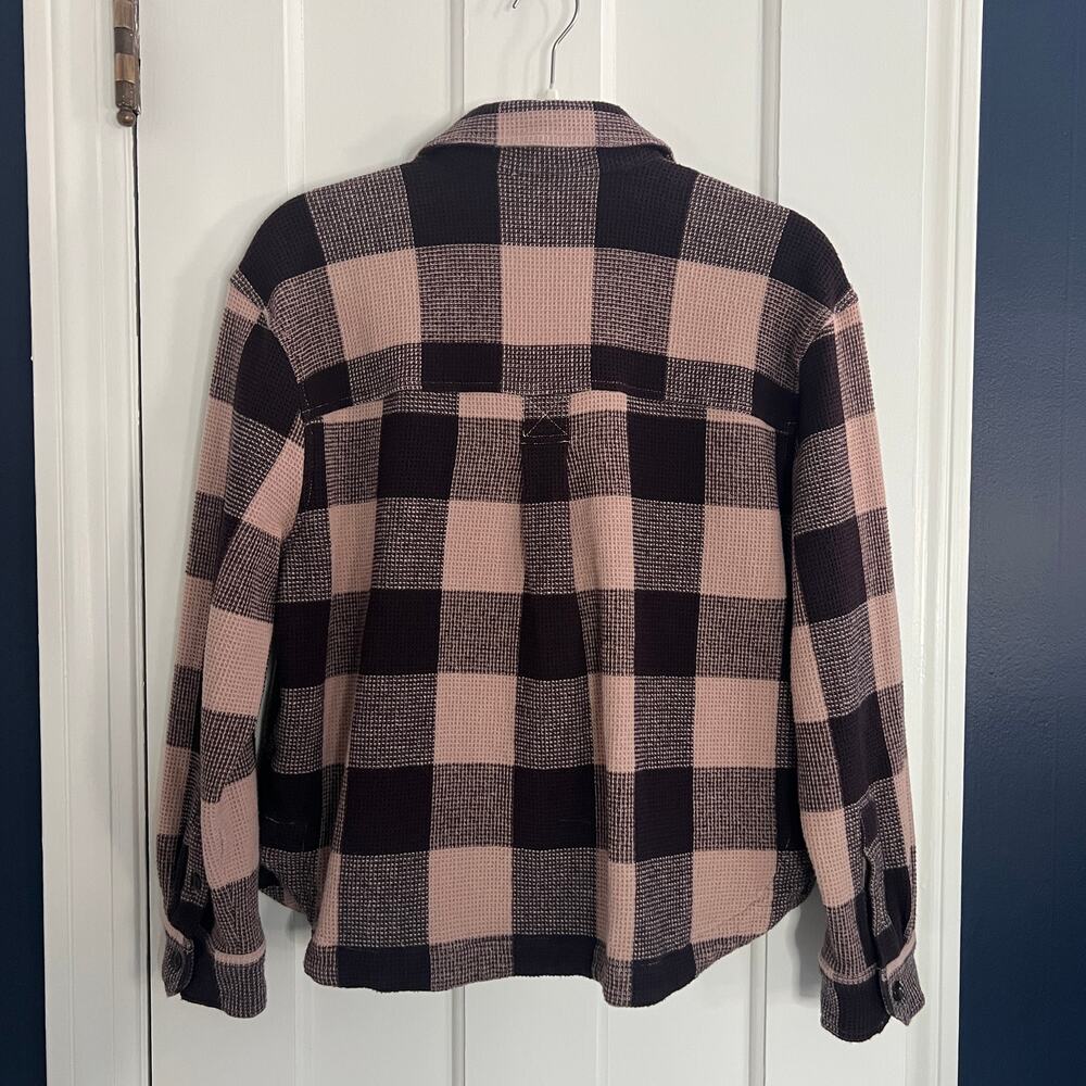 ♥️ Madewell Waffle Half Zip Popover Shirt Warm Sandstone Brown Pink Women Size M - Picture 7 of 7